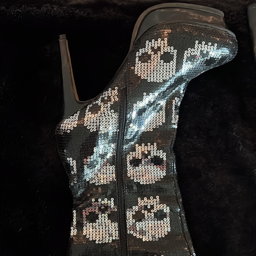 Iron Fist Skull Sequence Stripper Platform Boots - image 7